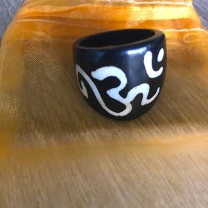 Handmade ohm statement ring